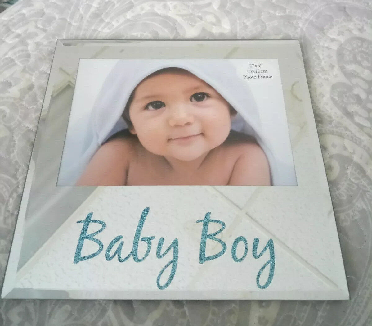 Baby Boy Glass Photo Frame 6x4