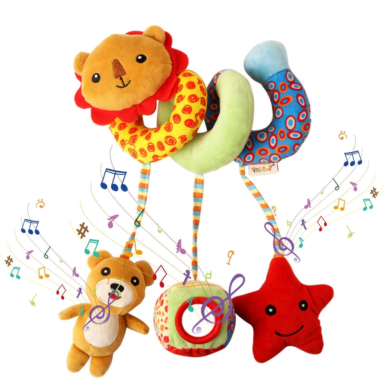 Baby Crib Cot Pram Hanging Rattle Spiral Stroller & Car Seat Pushchair Plush Toy