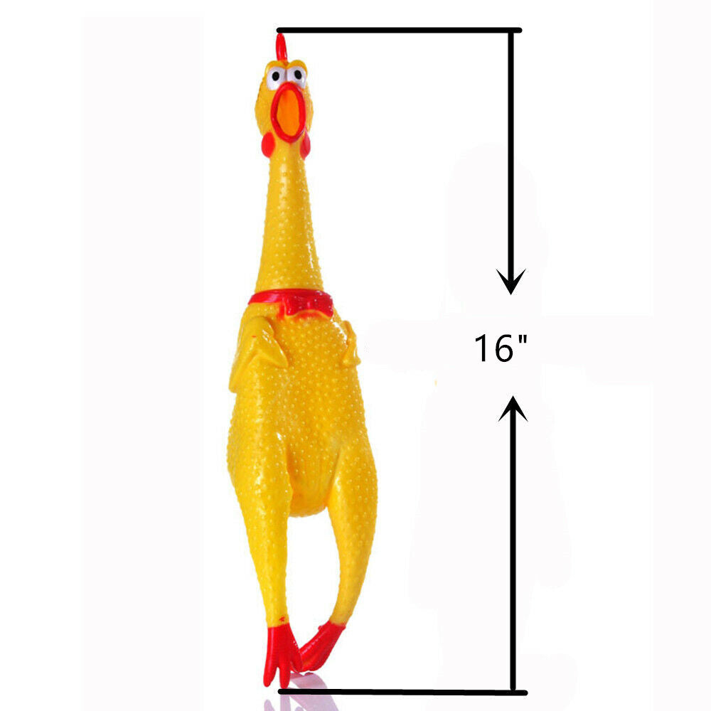 Screaming Large Rubber Chicken Shrilling Squeeze Prank Flexible Dog Toys Gifts