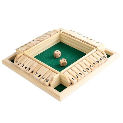 BOONO Jackpot Game Shutsbox 4 -player Board Game Numeric Dice Game (4 -s