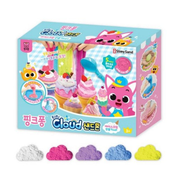 Pinkfong Cloud Sandmon Making  Ice Cream Play Set 5 Clay Colors Baby Kids Gift
