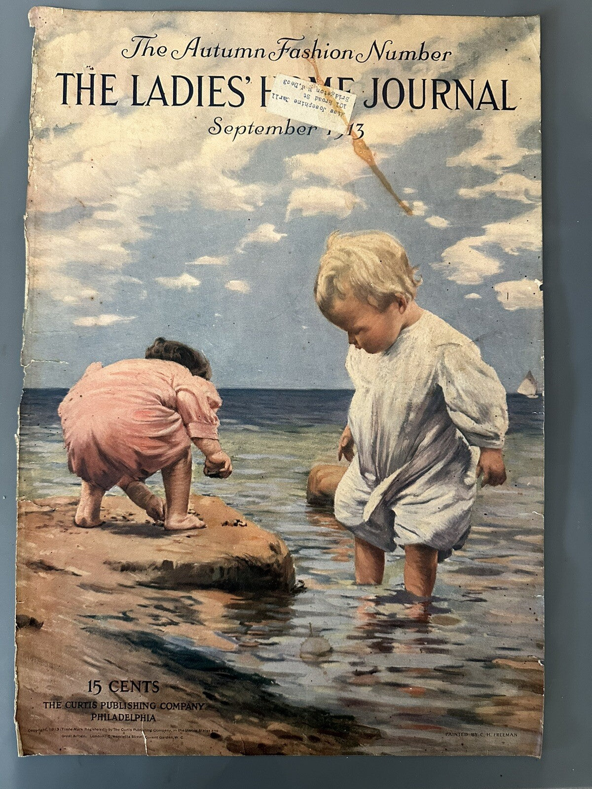 Antique September 1913 The Ladies' Home Journal Magazine COVER Toddlers Babies