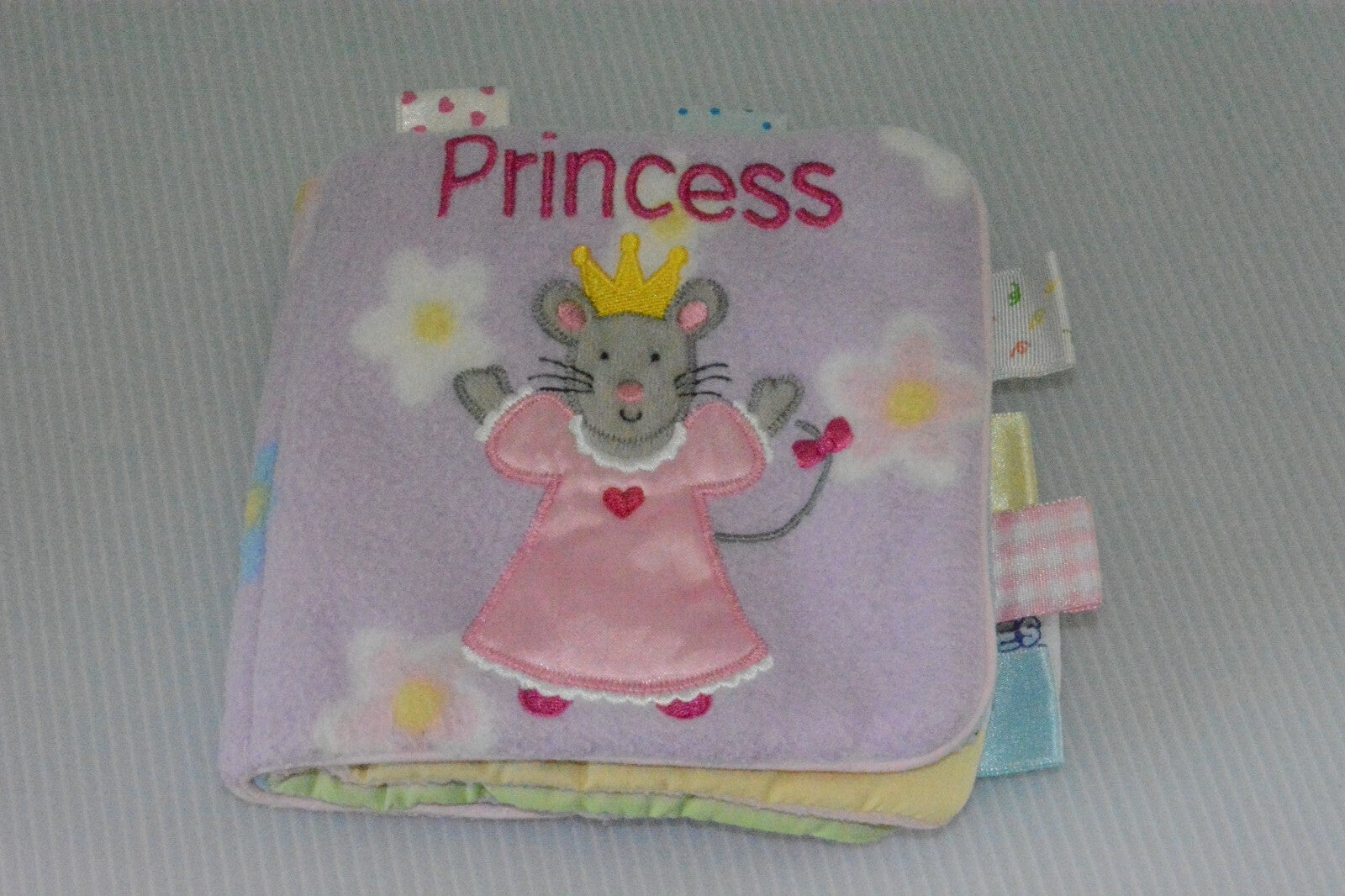 My First Taggies Book Princess Mouse Soft Fleece Touch Feel Tags Baby Lovey Toy 