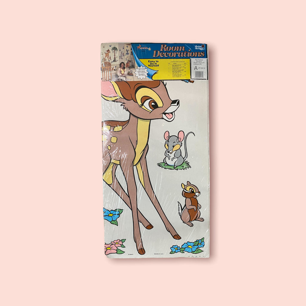 Vintage Priss Prints Bambi self stick wall decals