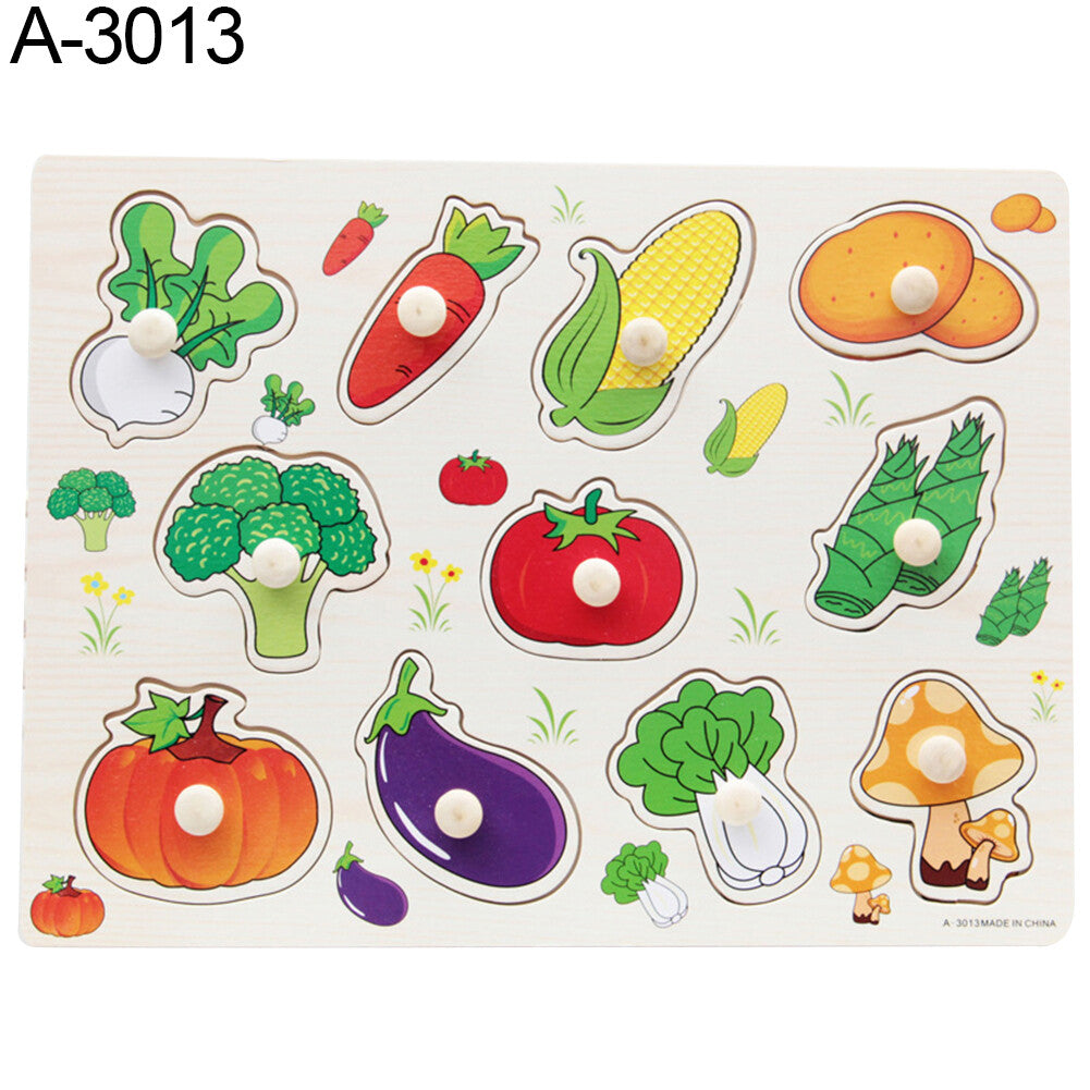 Wooden Alphabet Digit Jigsaw Puzzle Grasp Board Kids Early Educational Toys 41