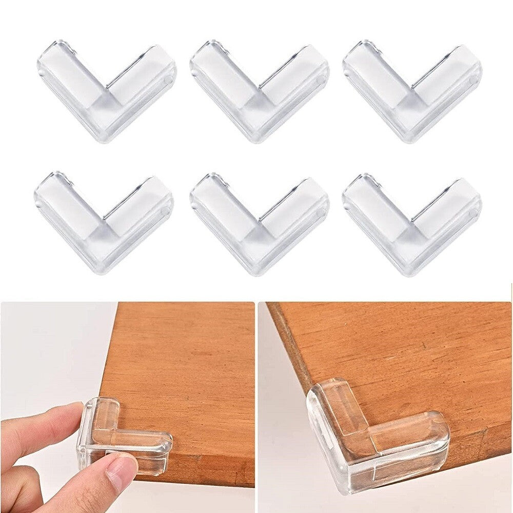 6x Transparent Furniture Corner Guard Rubber Anti-Baby Table and Counter Buffer