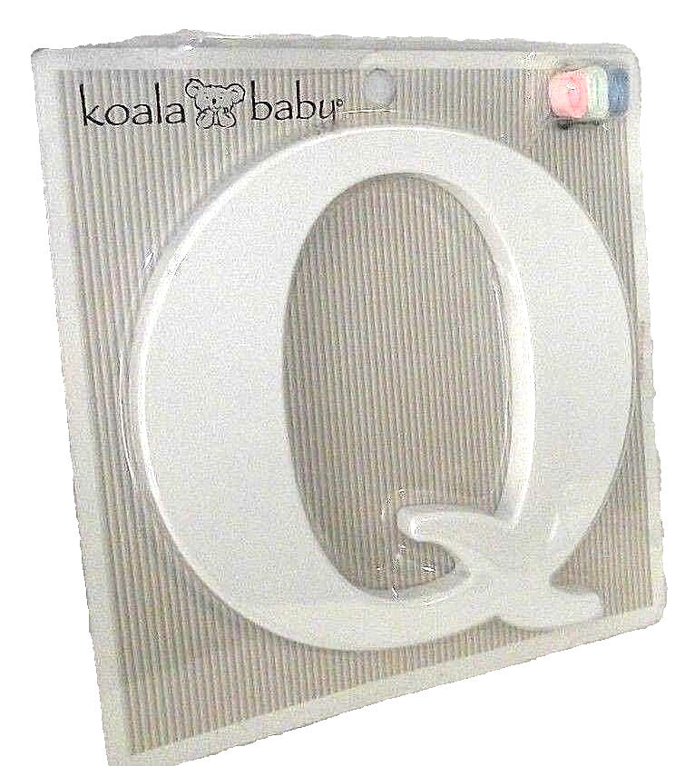 Letter Q Nursery Uppercase Koala Baby White Wall Decor Ribbon Family Kids NEW