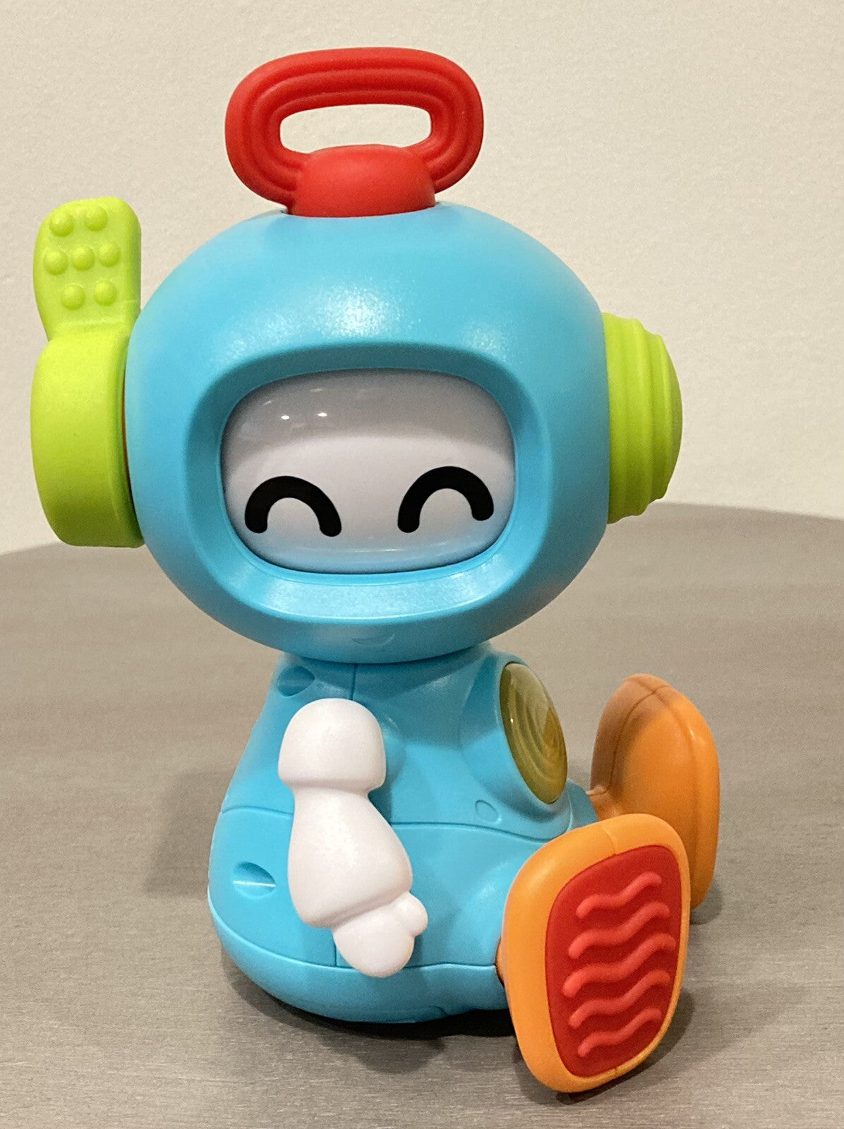 Infantino Sensory Elasto Robot Cause/Effect Infant Baby Development Toy Blue Box