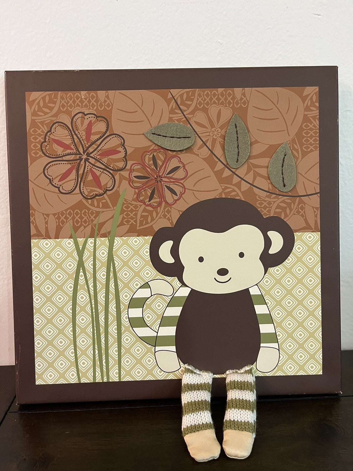 CoCaLo Baby Nali Jungle Brown Applique Baby Boy Monkey Wall Decor