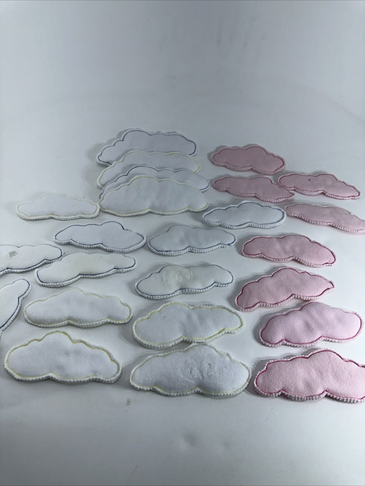 24 Felt Plush Cloud Shaped Decorative Quilted Hand Made Wall Decor 1/2" Thick