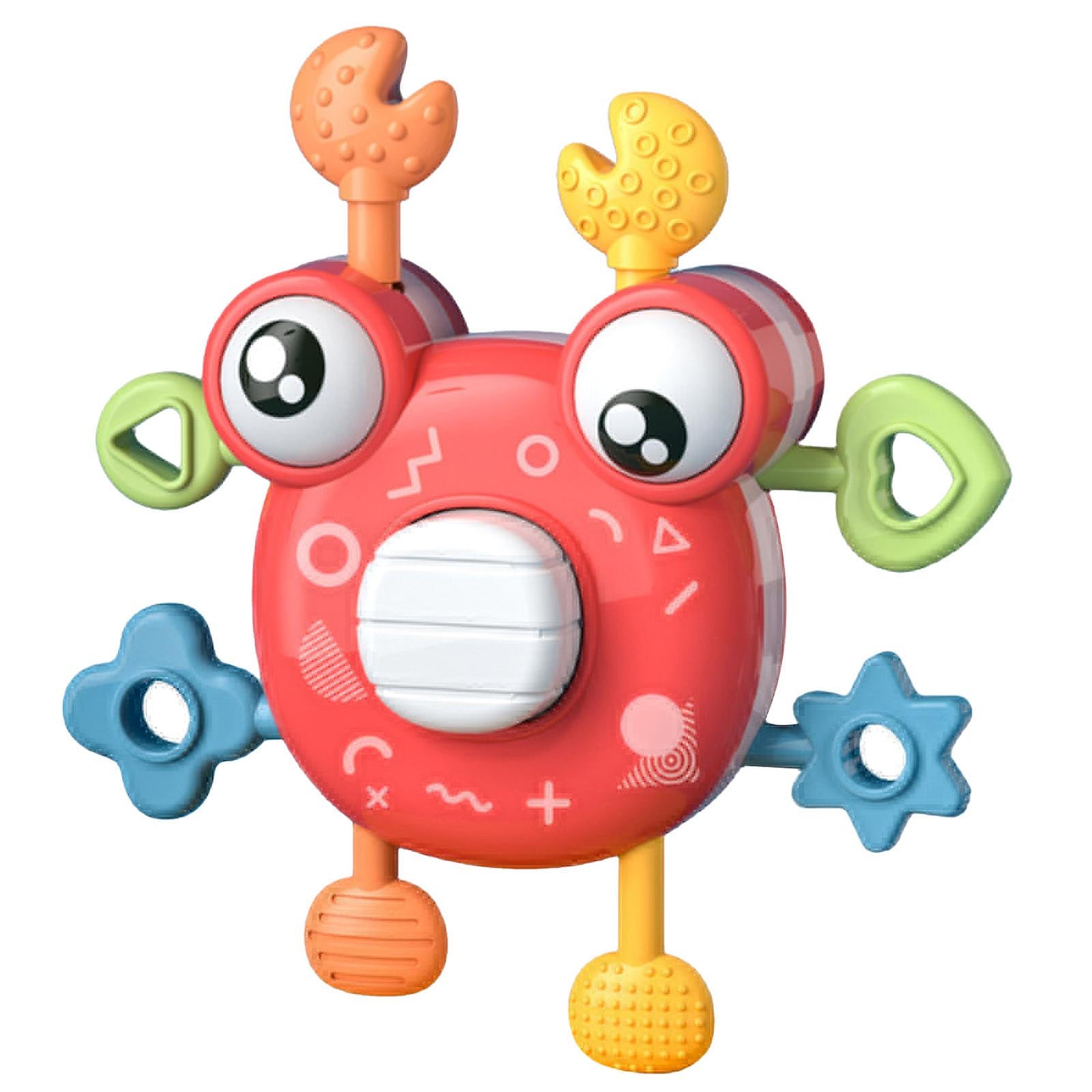 Crab Toys For Babies Press To Sound Finger Push Rotation Baby Finger Exercise