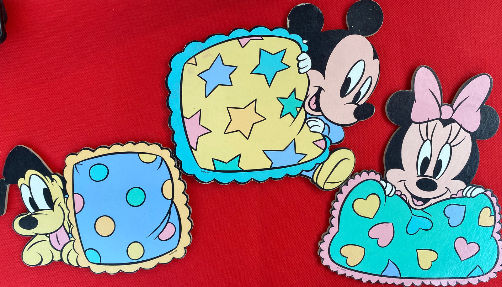 Nursery Wall Decorations Disney Minnie Micky Mouse & Goofy Cardboard  Vintage