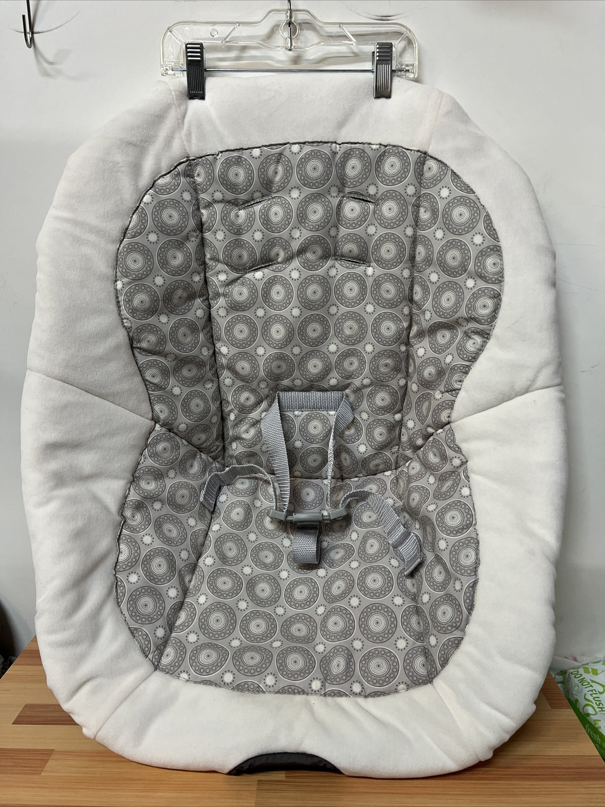 Graco Abbington Simple Sway Baby Swing Replacement Part Fabric Seat Cover Gray