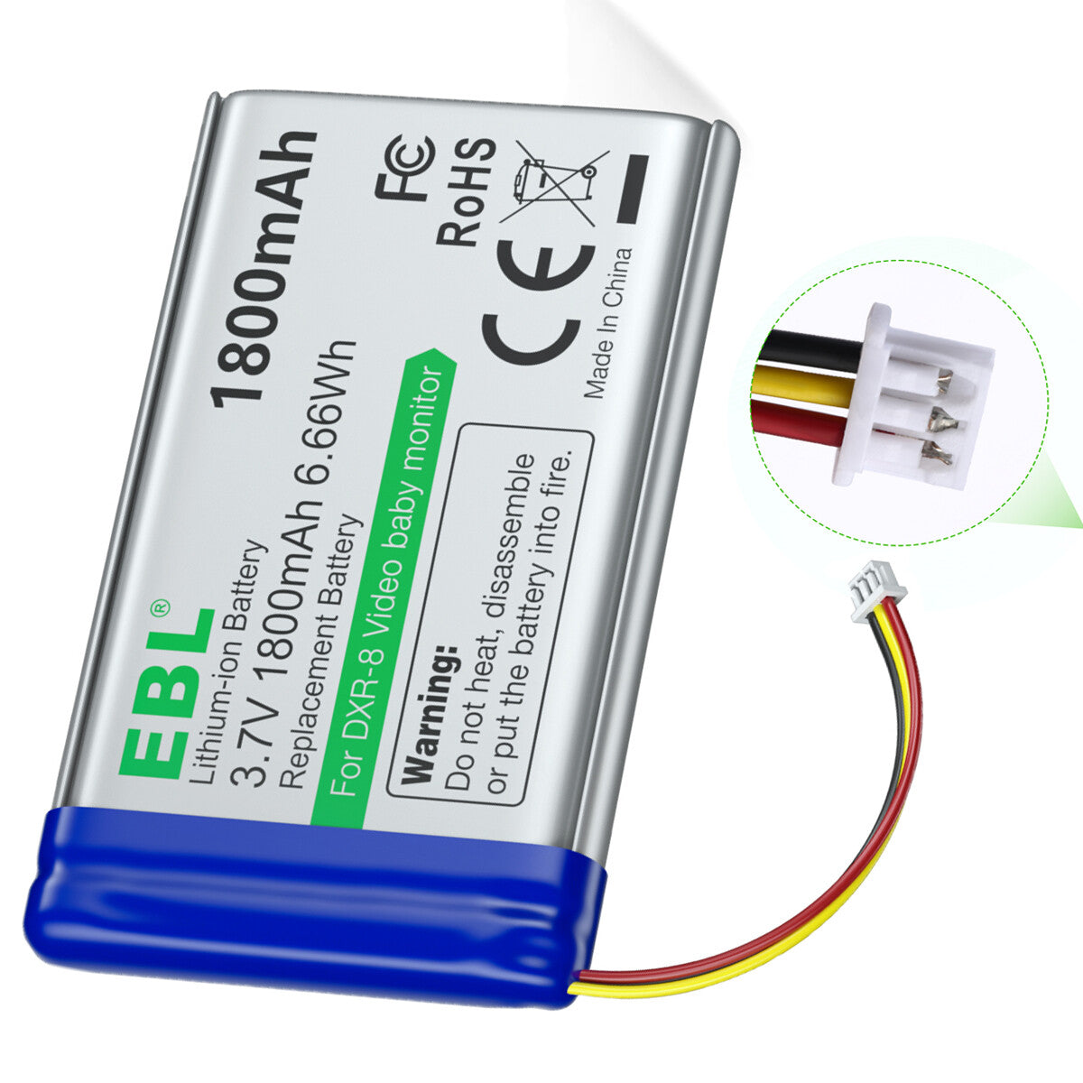 1800mAh Sp803048 Replacement Battery for Infant Optics DXR-8 Video Baby Monitors