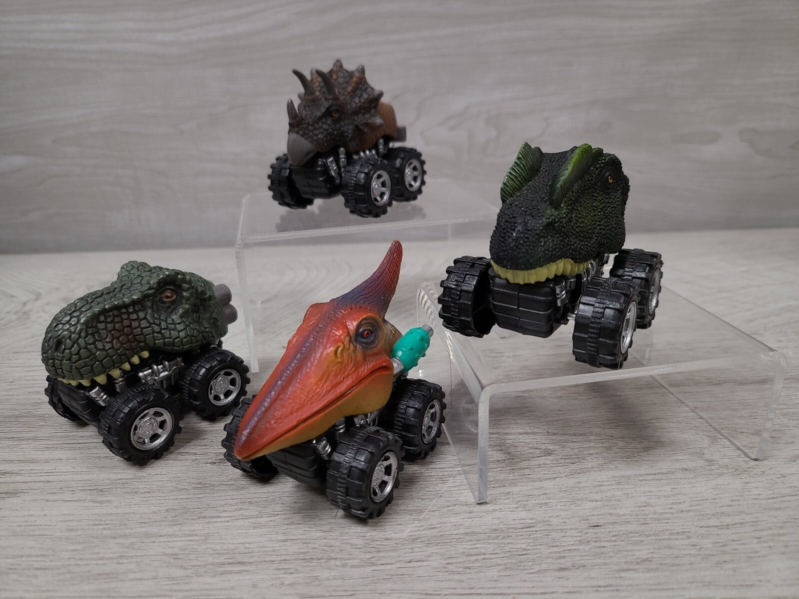 DINOBROS Pull Back Dinosaur Car Toys Lot 0f 4 Dino Toys