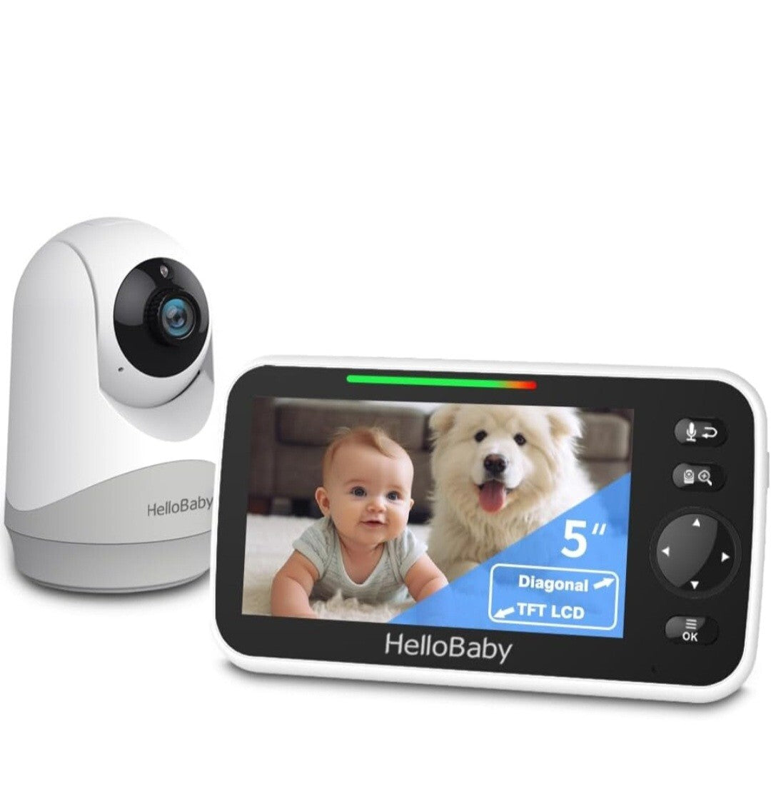 HelloBaby 2.4GHz Digital Wireless Video Baby Monitor -HB6250 5 Inches Screen 