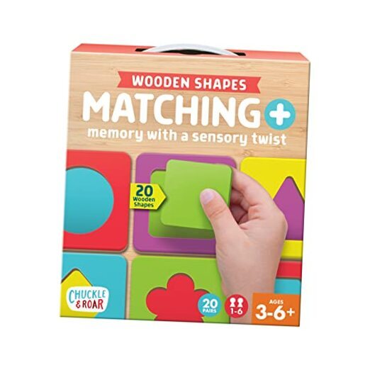  - Matching+ Wooden Sensory Shapes - Logic Puzzles - Premium Wood Construction 