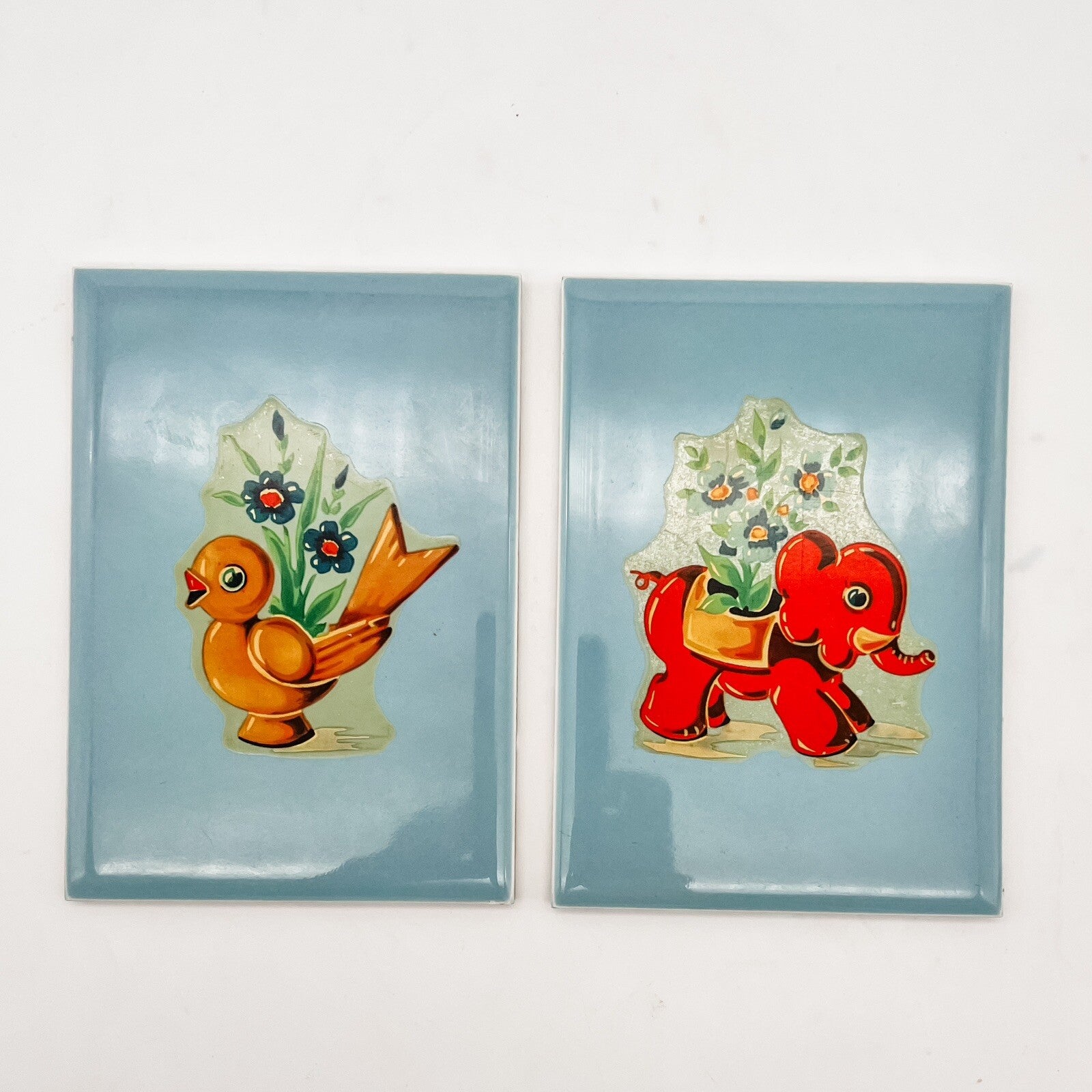 Child's Room Nursery Wall Tiles Plaques Meyercord Decals 1940s