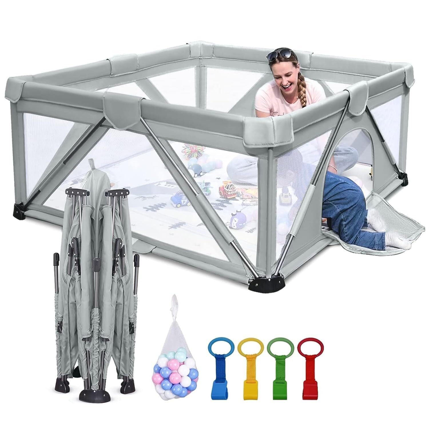 Foldable Baby Playpen for Babies and Toddlers, Play Pens for Babies and Toddlers
