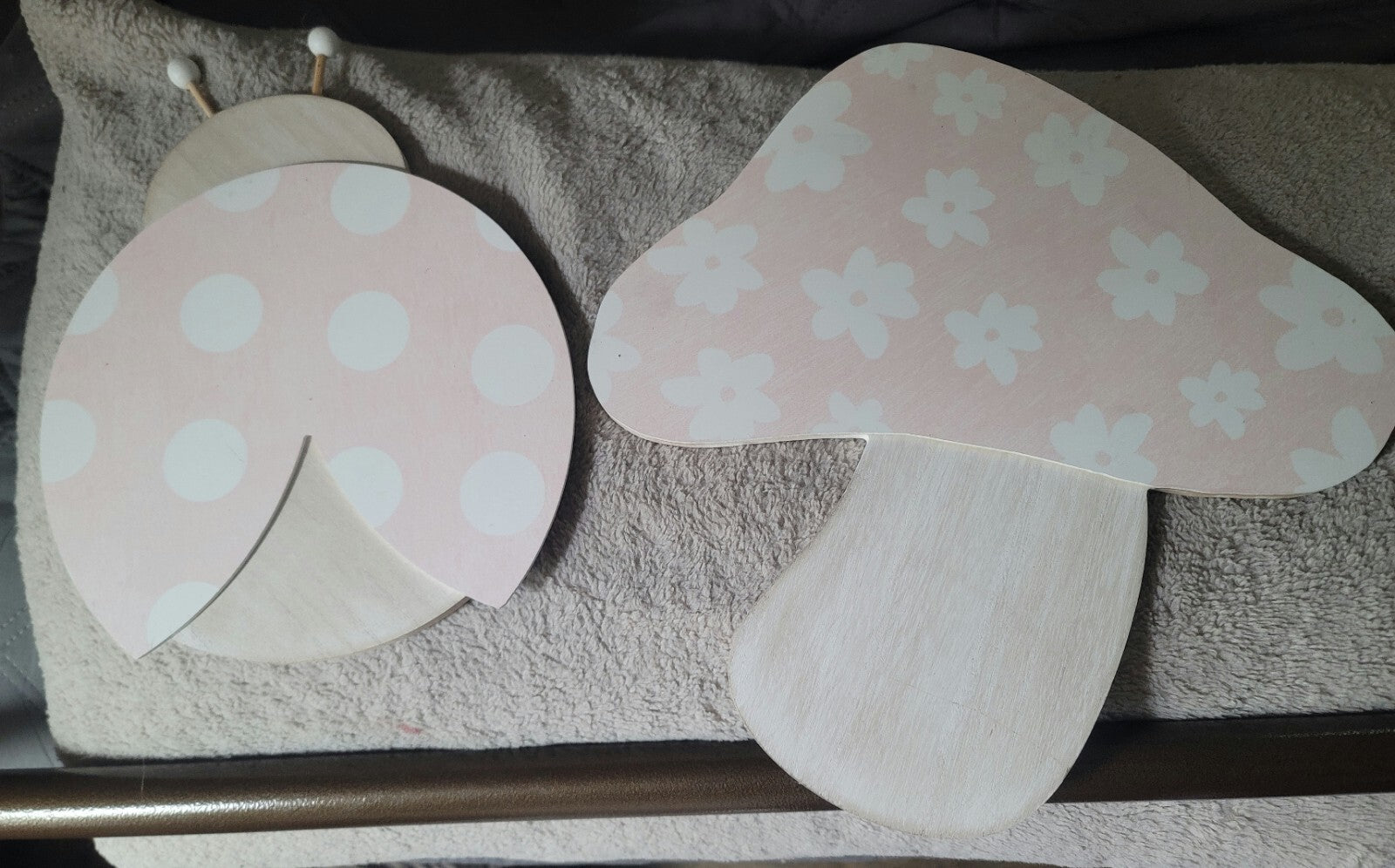 Nursey Wall Decor Pink Mushroom And Ladybug 