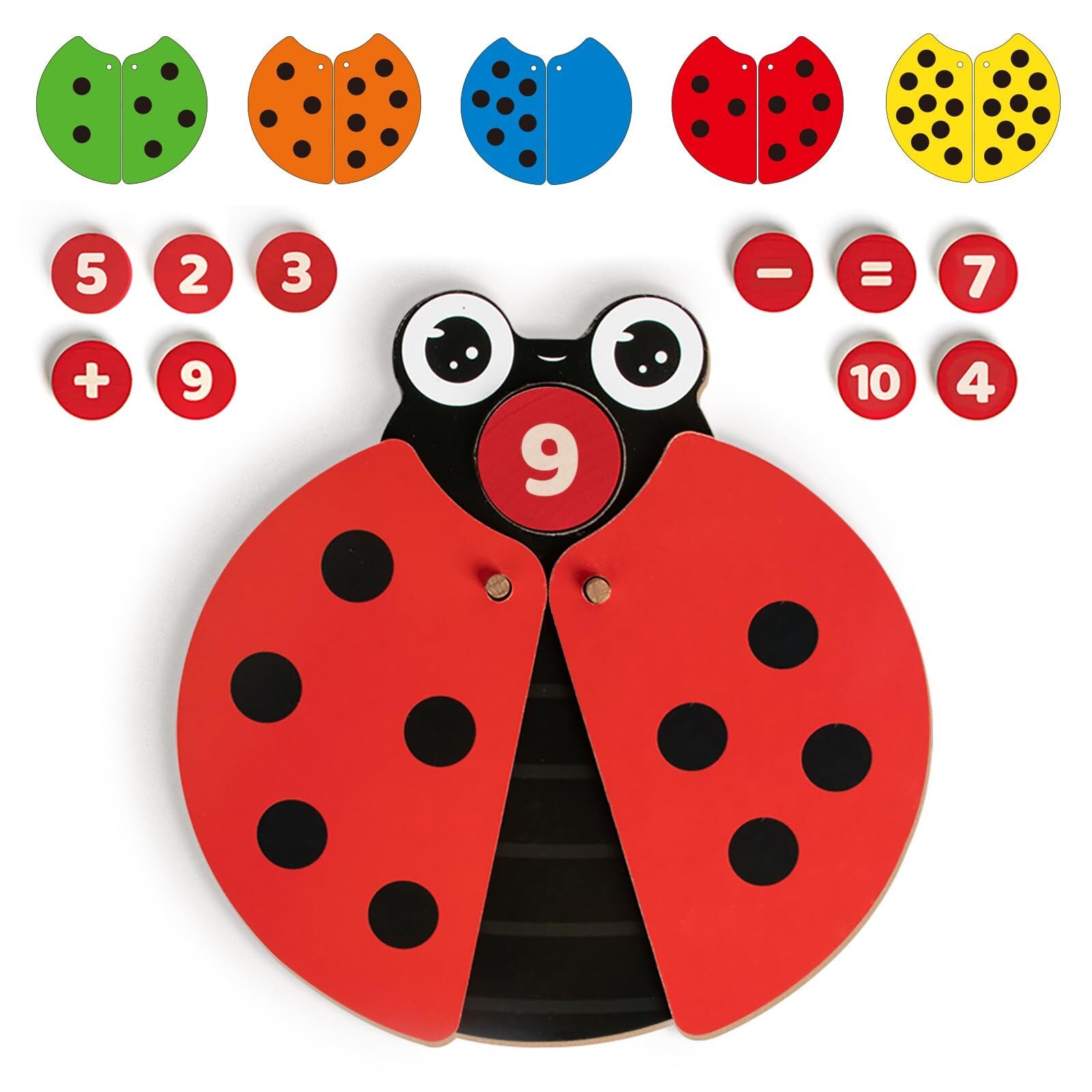 YOWOW Ladybug Math Games Educational Number Learning Toys for Counting Wooden...