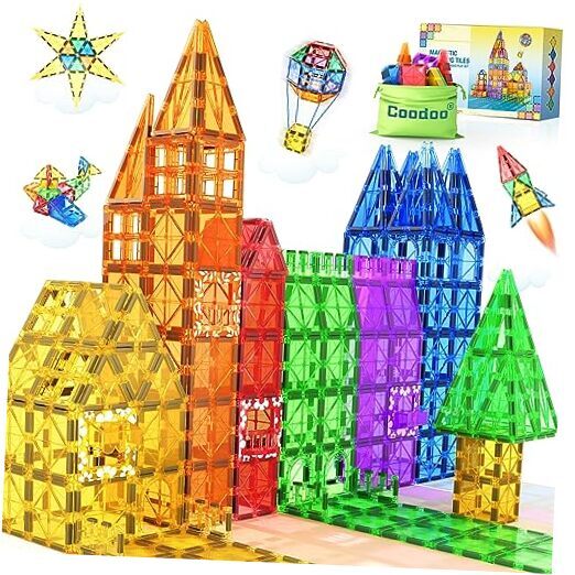60 PCS Magnetic Building Tiles Kids Toys STEM Magnetic Blocks Sensory Toys 