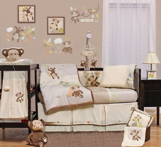 Kids Room Monkey Wall Decals -  Playroom Animals Stickers Nursery Decor Bedroom
