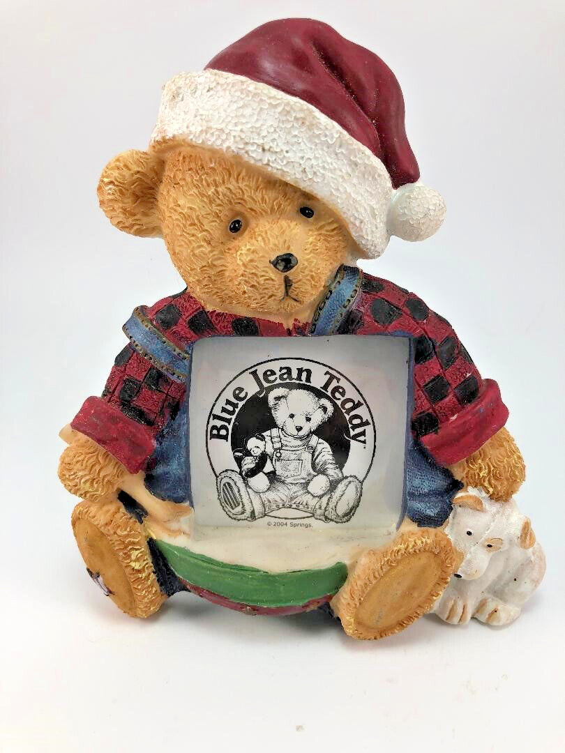 Springs Polystone Photo Frame Blue Jean Teddy #4578 With Box 2004