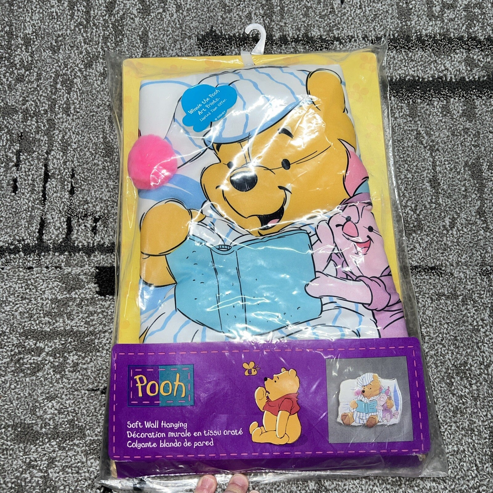 New Winnie the Pooh Soft Plush Wall Decor Night Time Bedtime Pooh Piglet Hanging
