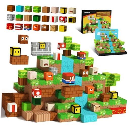  Magnetic Blocks Toddler Toys for Boys Girls 3+, Game-Based Build Mine Upgraded