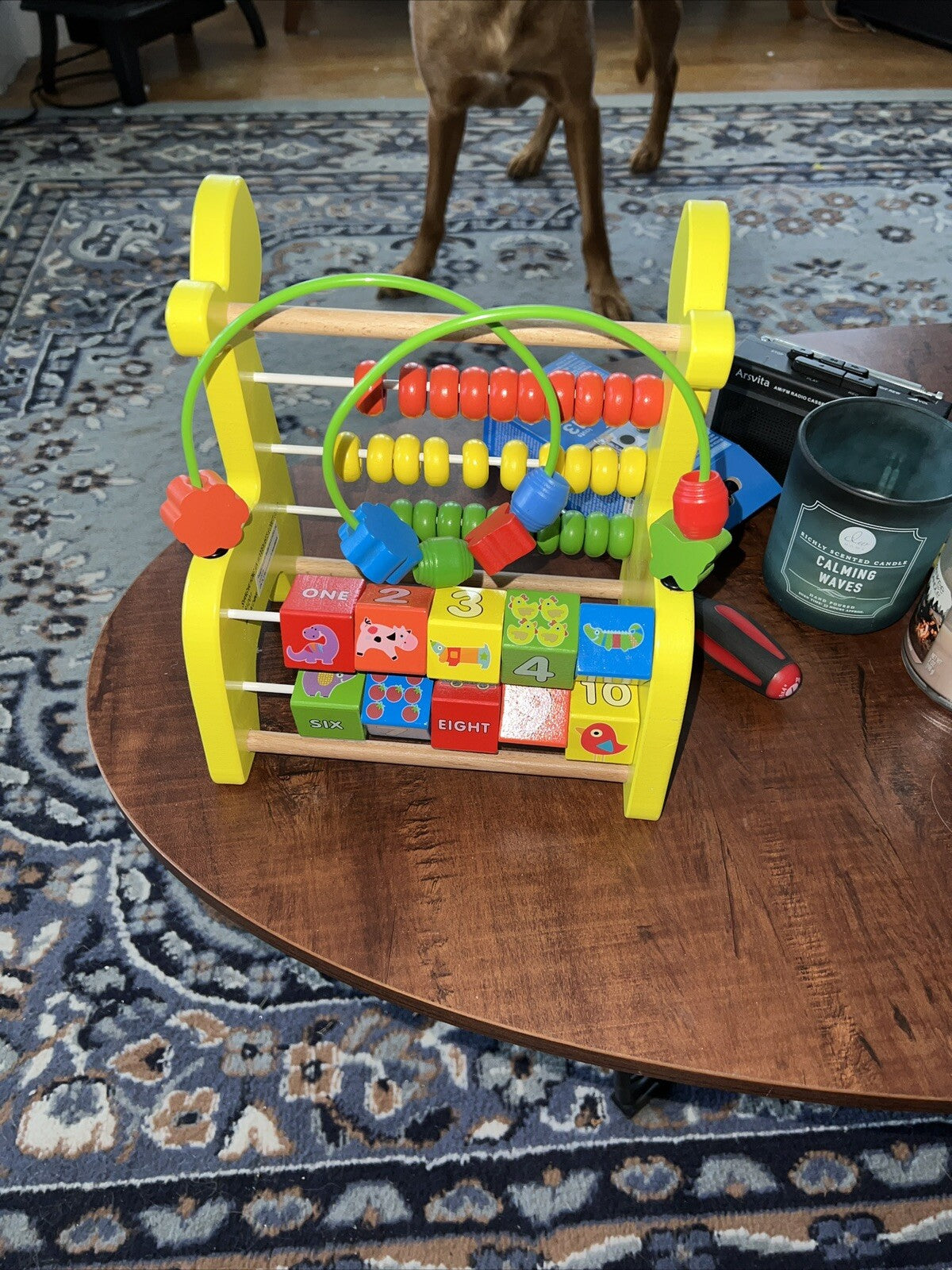 Giraffe Wooden Counting Toy With Blocks And Maze, Baby, Infant