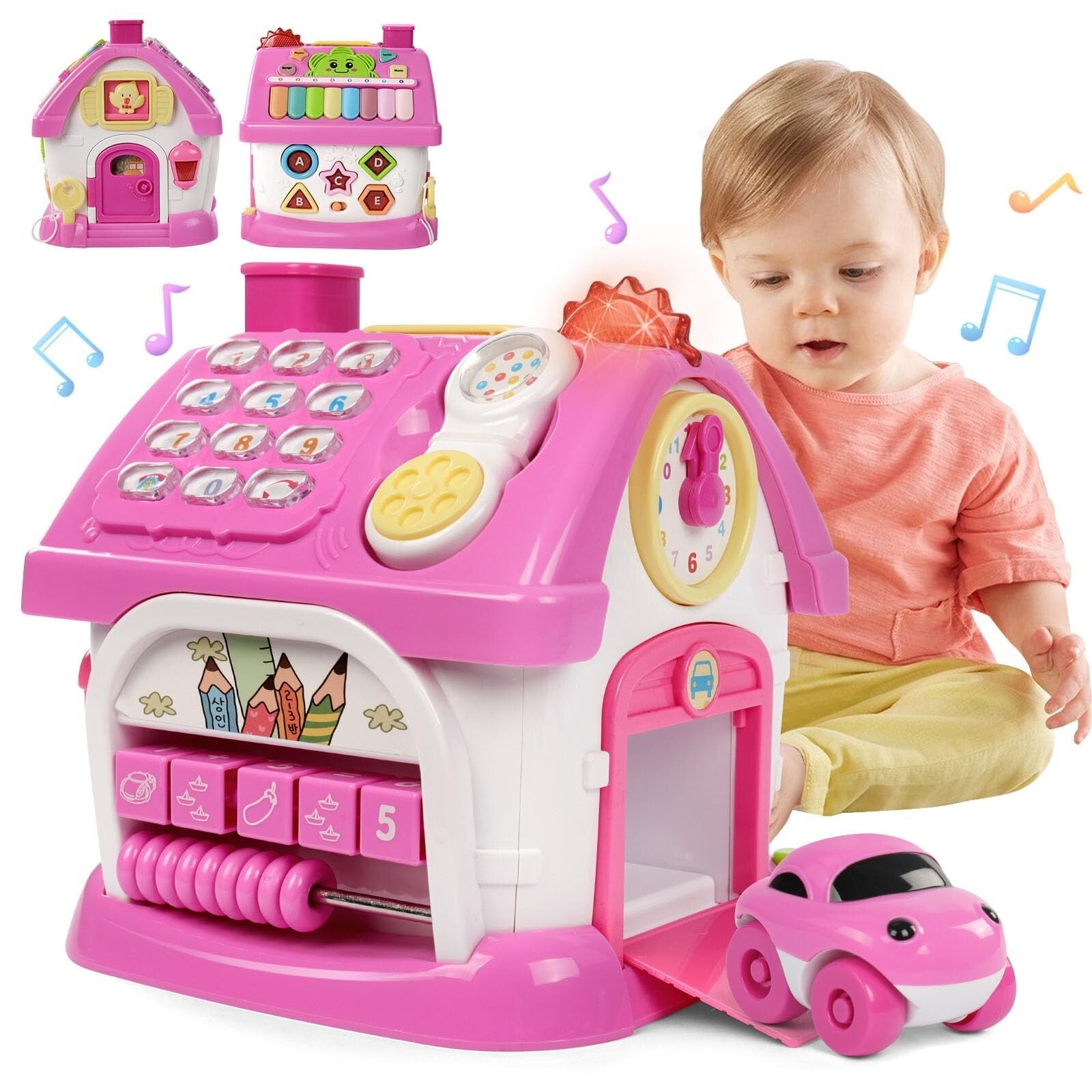 Multifunctional Learning Toy House&Activity Cube, Montessori Toys for 1 Year ...