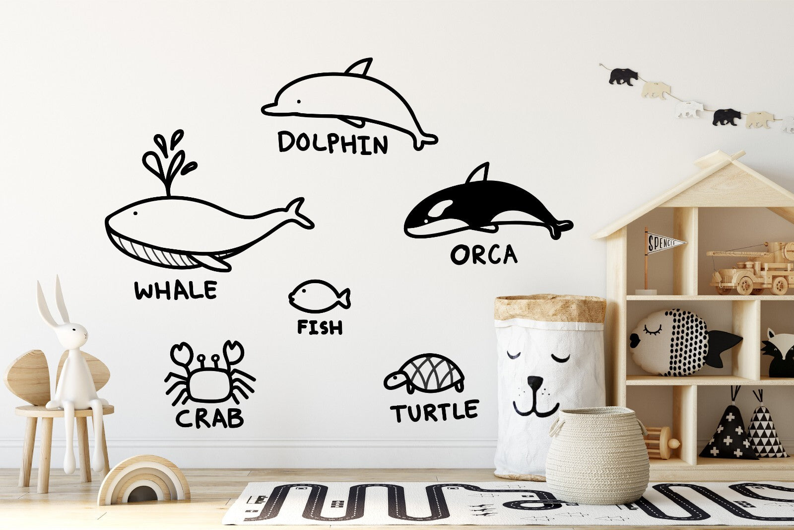 Under the Sea Wall Decal , ocean life wall sticker, sea animals sticker, kids