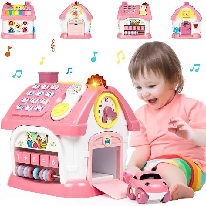 Marstone Toys for 1+ Year Old Girls, Montessori Toddlers Toys with 6 in 1 House,