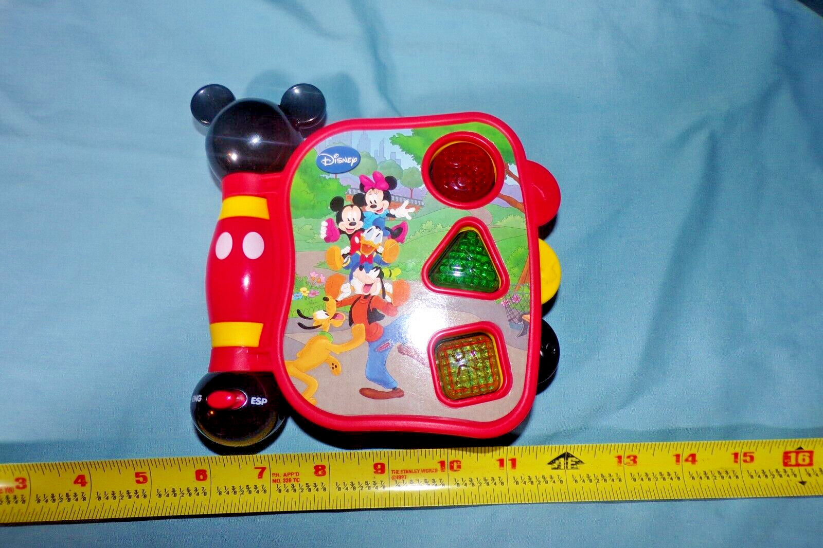 DISNEY HAP-P-KID MICKEY MOUSE SHAPES COLORS LEARNING TALKING STORY BOOK WORKS