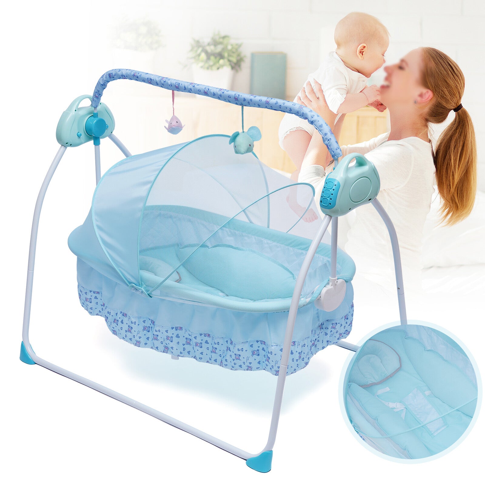 Baby Bassinet Cot Crib Bedside Co Sleeper Infant Newborn Bed Portable Cradle USA