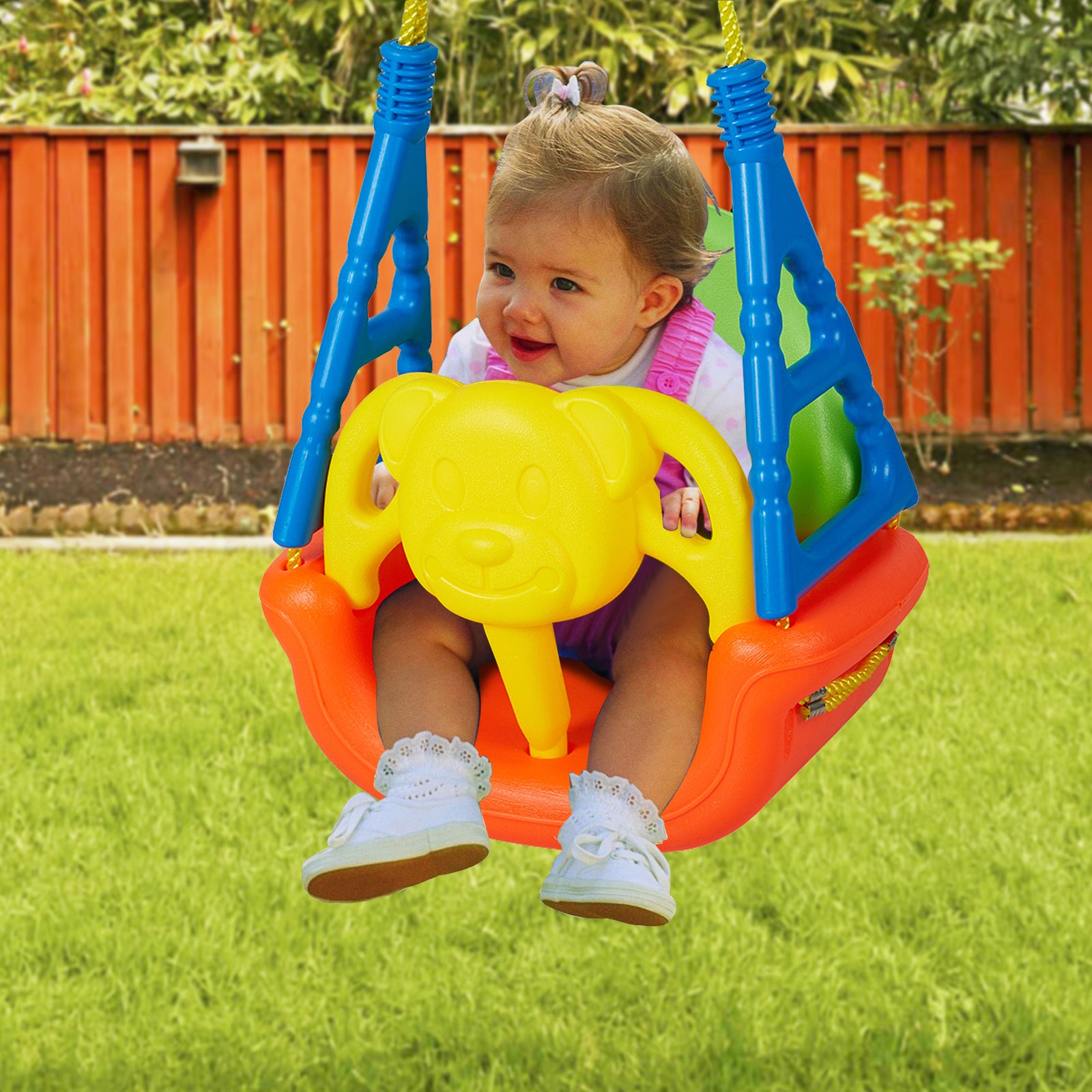 COLOR TREE Toddler Swing Seat High Back Bucket Kids Baby Hanging Chair Yard Gift