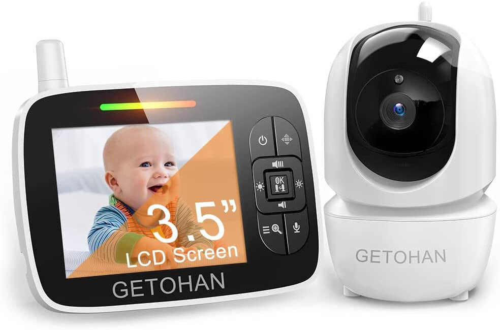 GETOHAN Video Baby Monitor with Camera and Audio Temperature Display, 2-Way Talk