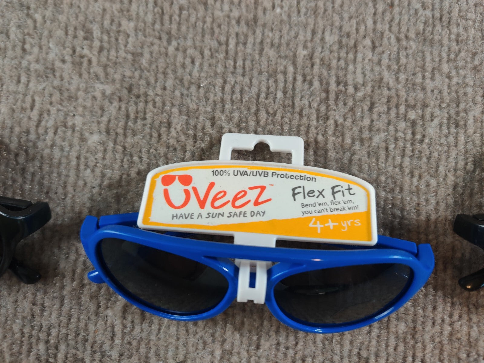 Lot of 3 uVeez Classic Band Flex Fit Sunglasses 4+ Yrs Youth UVA/UVB Black Blue