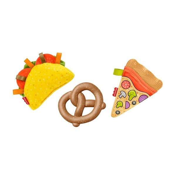 Fisher Price Tiny Treats Gift Set Pretzel Pizza & Taco Teething Toys Teether