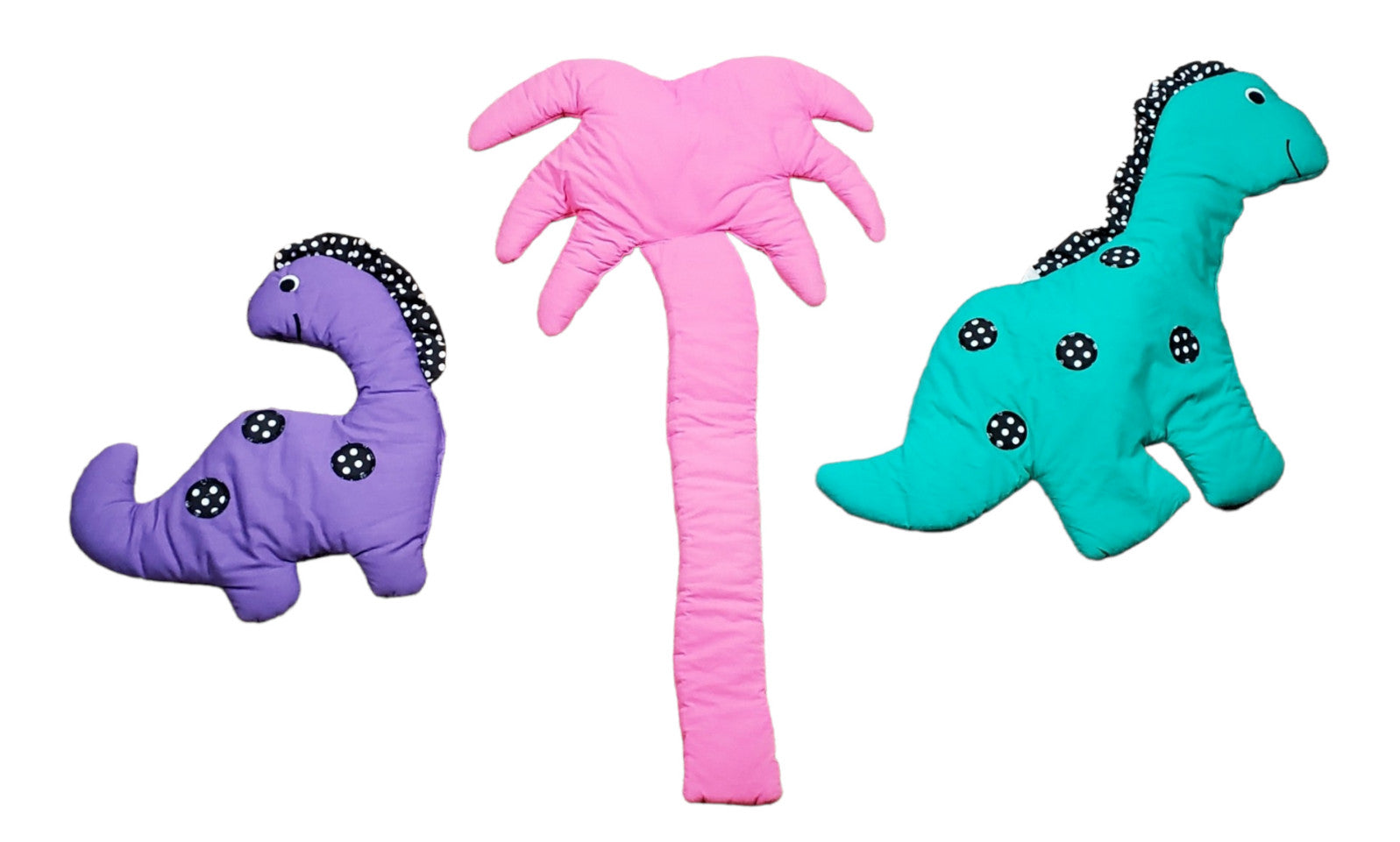 Dinosaur Palm Tree Nursery Baby Wall Decor Soft Cloth Purple Green Pink Jungle