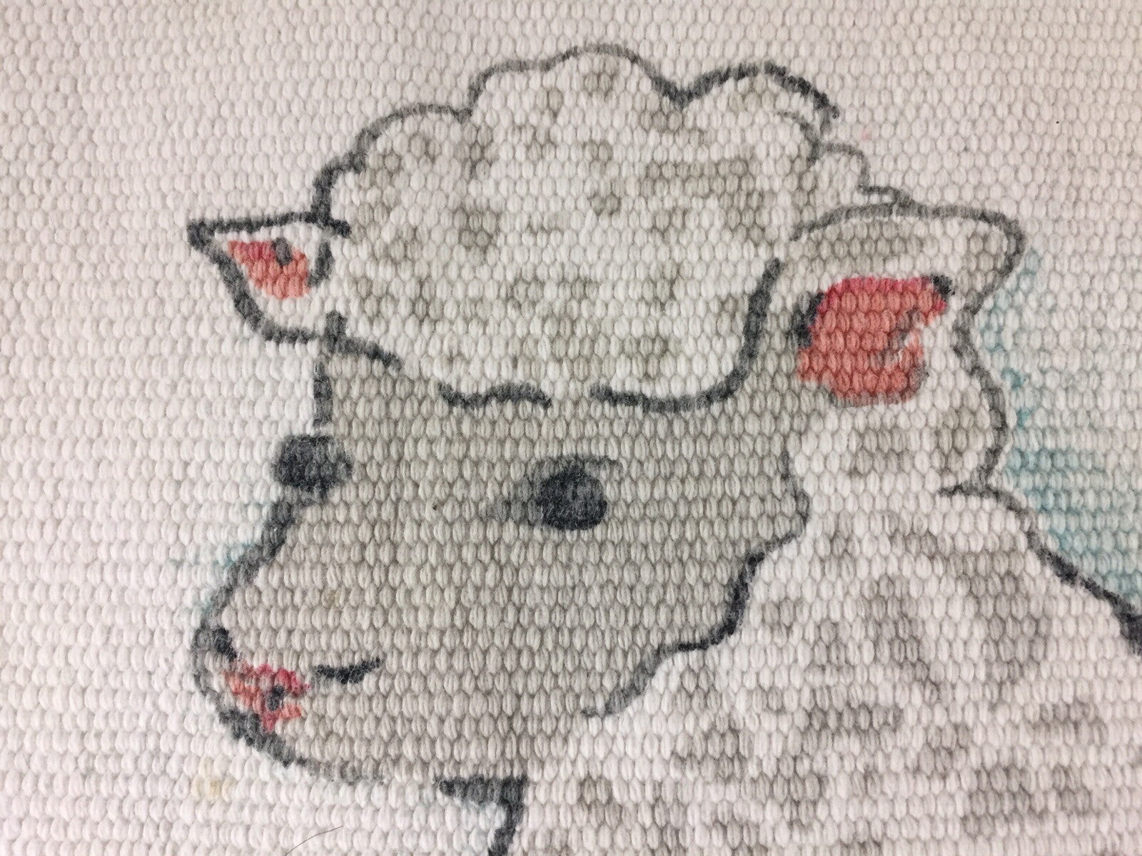 Baby Infant Child Kid Country Farm Lamb Pink White Bedroom Bathroom Rug Mat