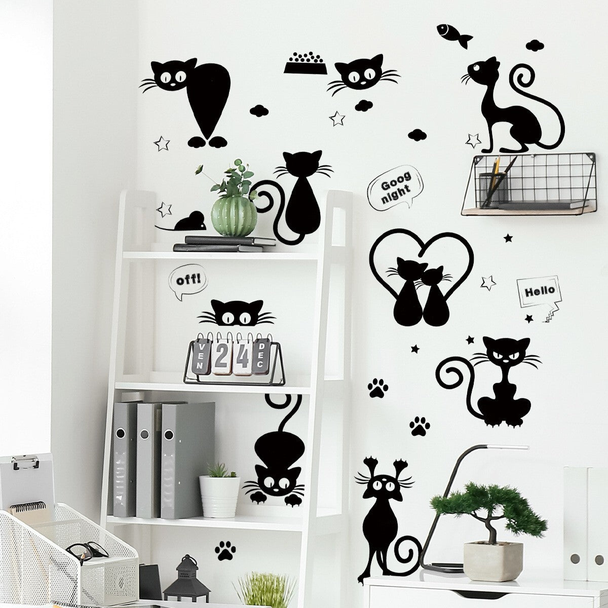 Black Cat Sticker Animals Wall Decal Tattoo Art Decal Home Decor Living Room