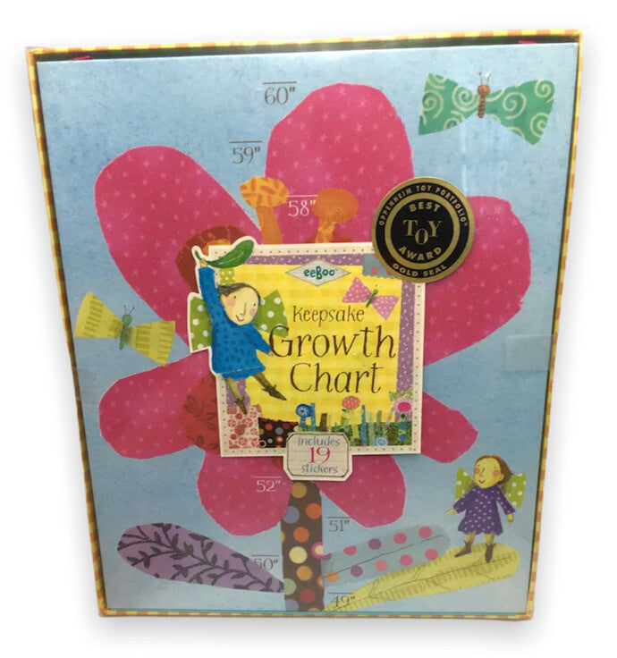 eBoo Keepsake Childs Growth Chart Fun Family Wall Decor Watch Em Grow Floral