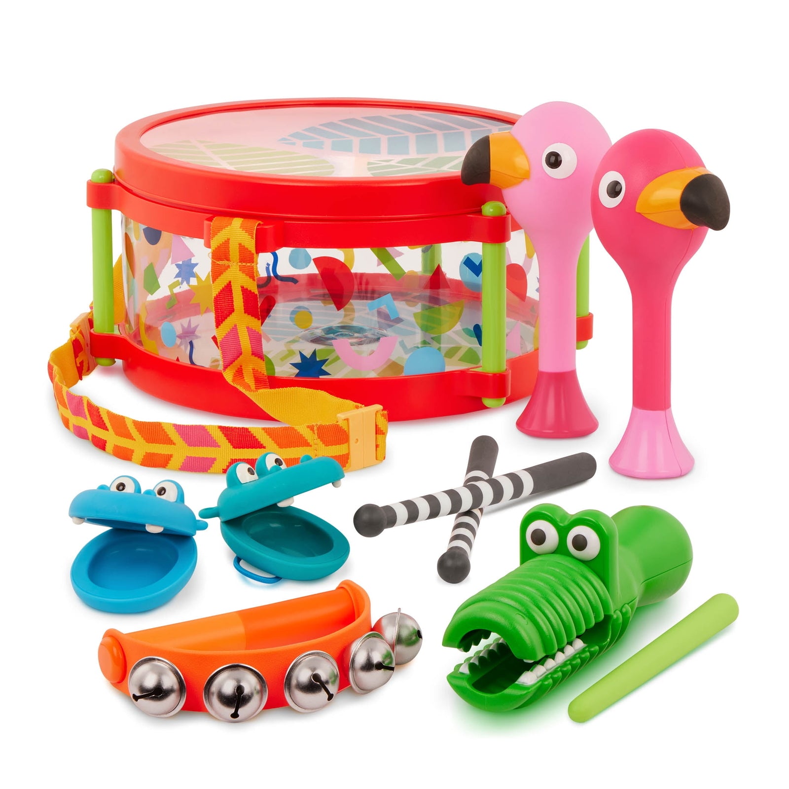 Animal Jamboree Toy Drum and 4 Musical Instruments, Toddler and Preschool Toys
