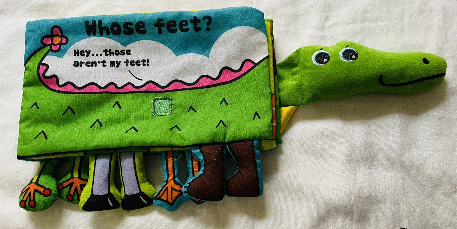 Melissa and Doug Kids Cloth Book Whose Feet Crocodile Bear Horse Frog Duck