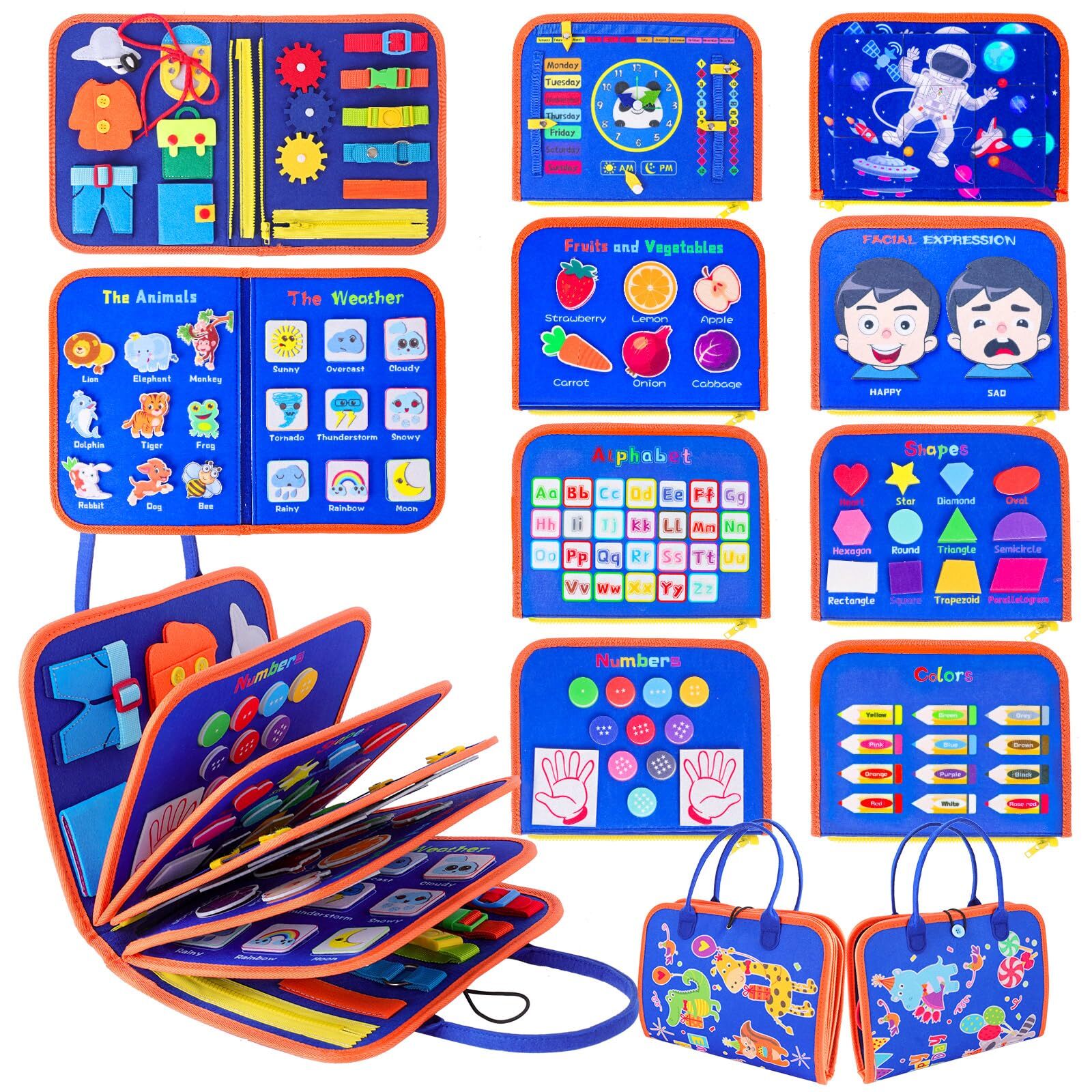 BESNEL Busy Board for Toddlers 2-4Busy Book for Toddlers 1-3Preschool Educati...