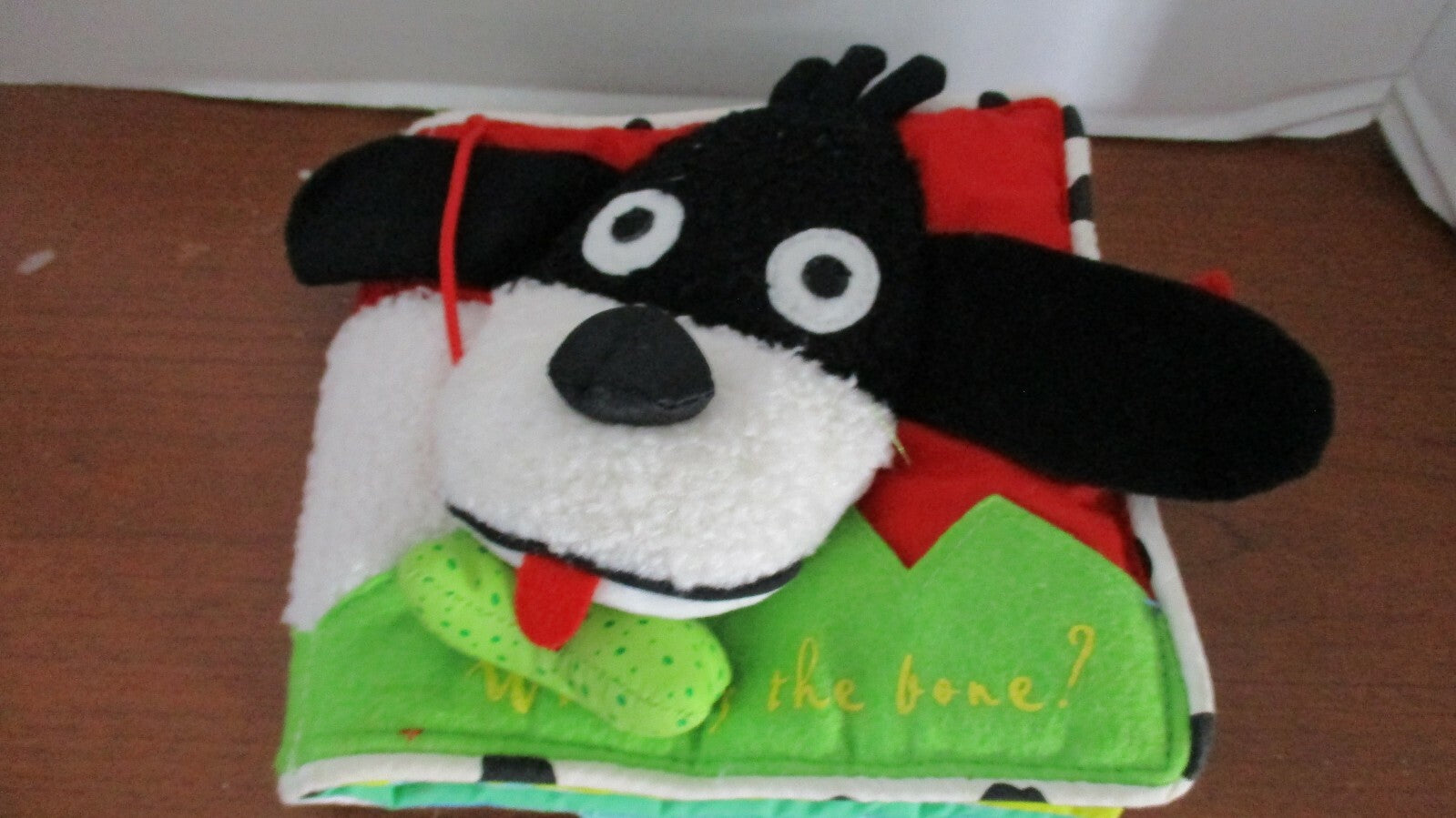 HOOPLA by Andre~Plush WHERE's the BONE? Baby Infant SENSORY BOOK