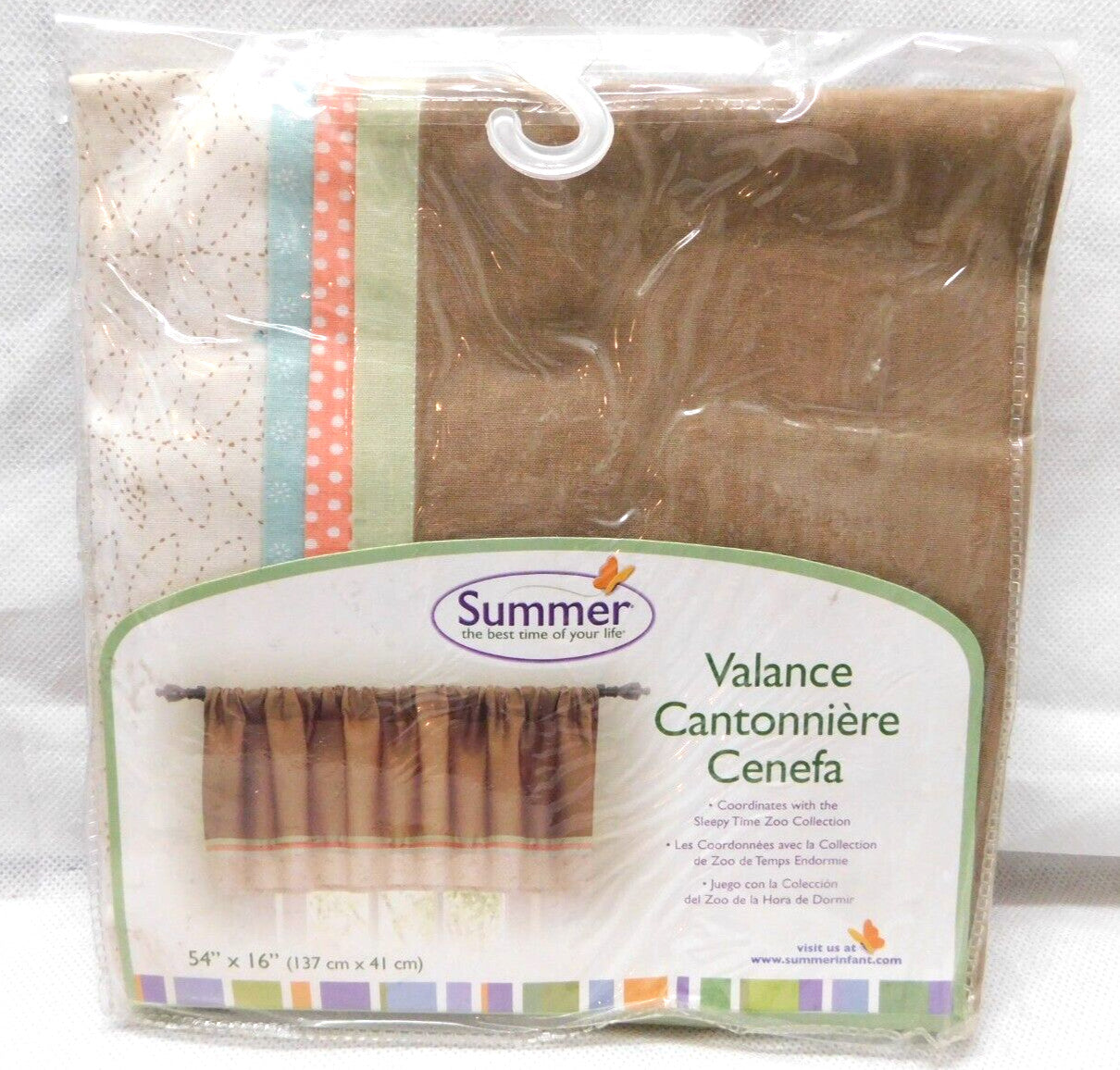 Summer Infant -Sleepy Time Zoo Collection Window Valance Baby  Nursery