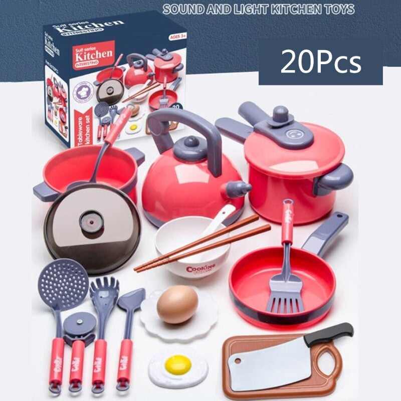 Kids Kitchen Pretend for Play Cooking Utensils Accessories Learning